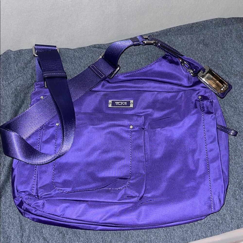 Tumi Vibrant Purple Shoulder Bag (clean no blemishes) 14x11